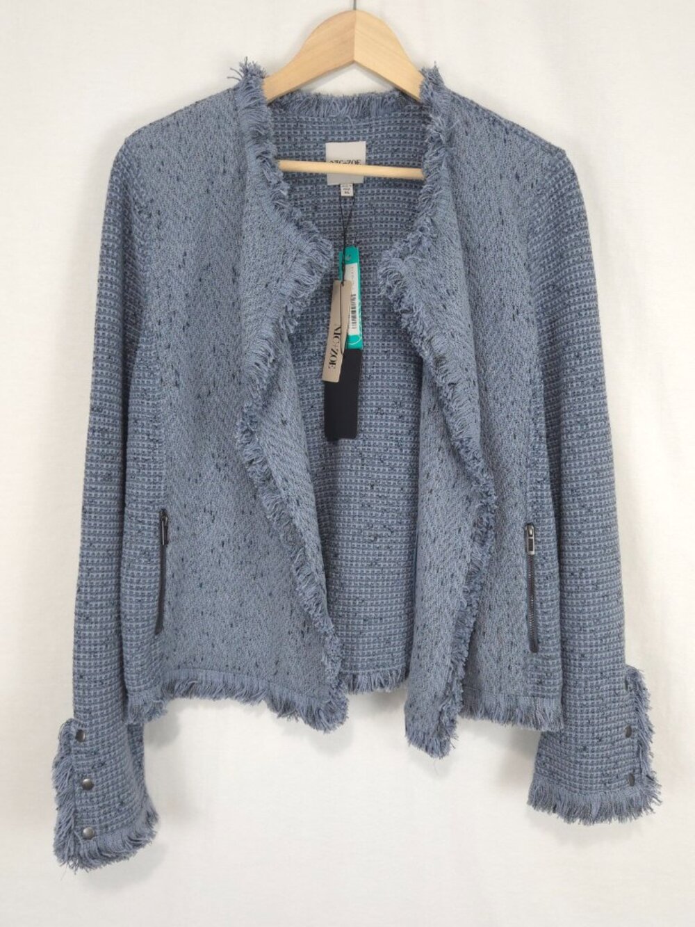 Nic + Zoe Women's Michaela Fringe Mix Knit Jacket